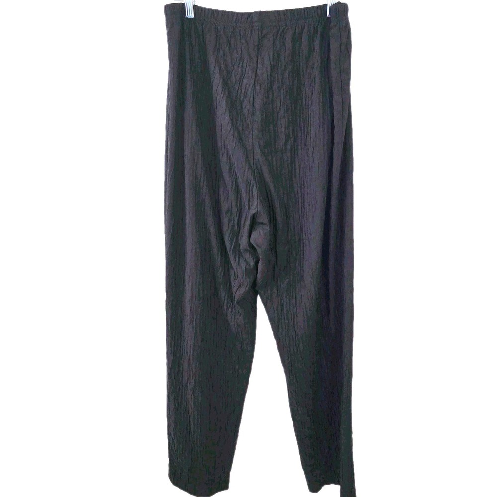 80s/90sVTG Silver Threads Pants Womens Large Crinkle Elastic Waist High Rise USA